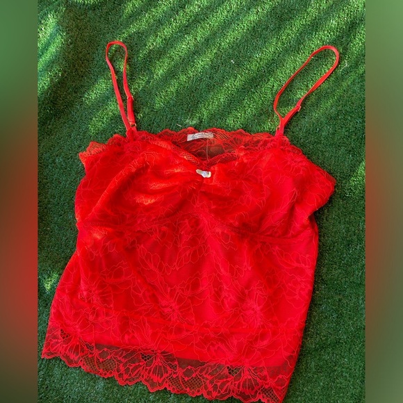 NEW Free People|| Lacey Essential Cami in Red size Large - Picture 3 of 7
